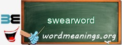 WordMeaning blackboard for swearword